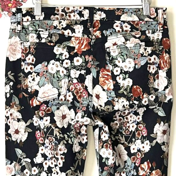 JEN 7 by 7 FOR ALL MANKIND BLACK FLORAL SKINNY ANKLE JEANS SIZE 8 - Picture 7 of 9